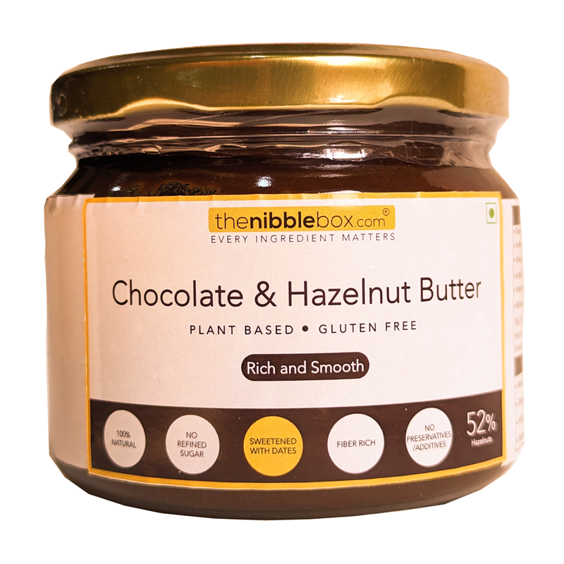 Chocolate & Hazelnut Butter - sweetened with dates (no refined sugar, no added oil, all natural)