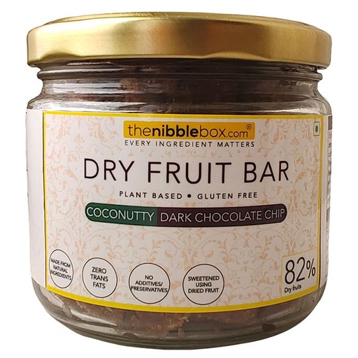 Coconutty - Dark Chocolate Chip (Dry fruit bars/ Vegan mithai)